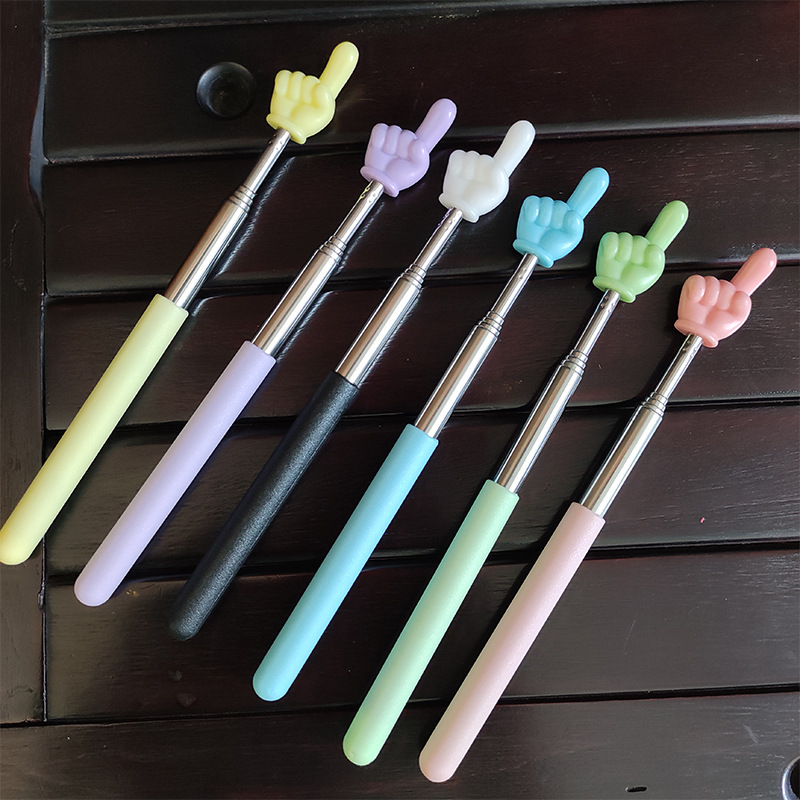 100cm macaron de acero inoxidable telescópica gran dedo lectura palo