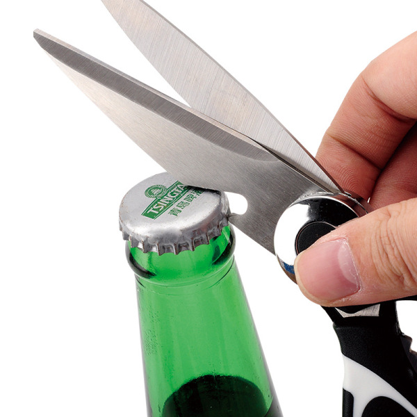 Stainless steel panda kitchen scissors can open a bottle cap