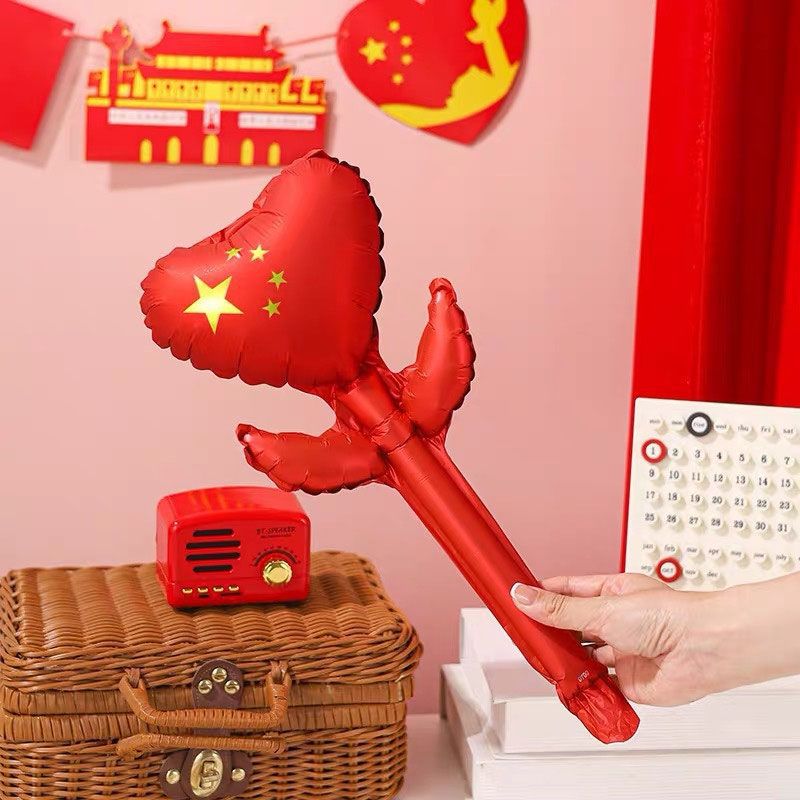 Globo del Día Nacional Escuela Centro Comercial Actividades de globo de aluminio en forma de corazón Mercado nocturno del Día Nacional