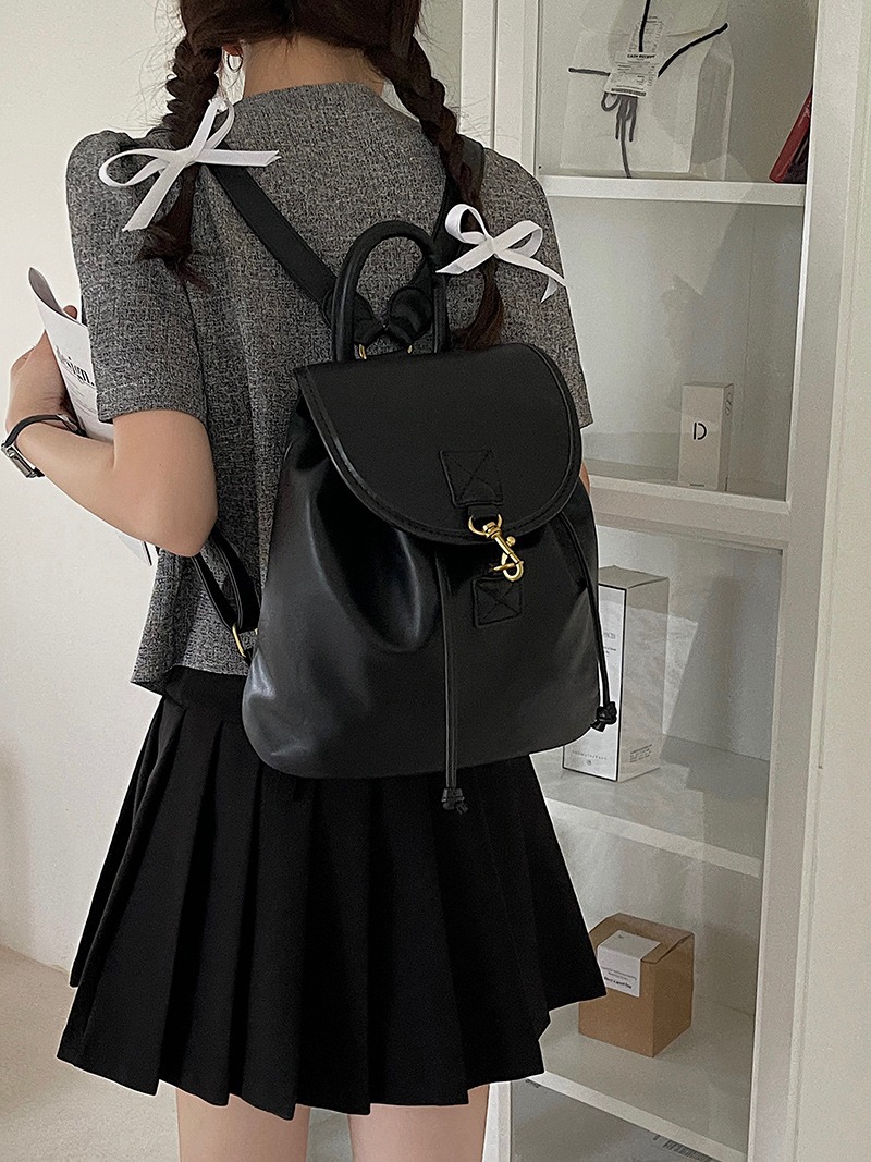 College style women's backpack 2023 spring new Korean ins black backpack, student large-capacity commuter bag_voghion.com