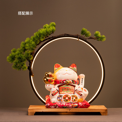 New Chinese-style creative Zen-style home decor scented diffuser LED lamp ring for living room office club fortune-telling decoration