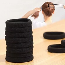 弹力发绳无接缝发圈黑色橡皮筋扎头发头绳发饰
