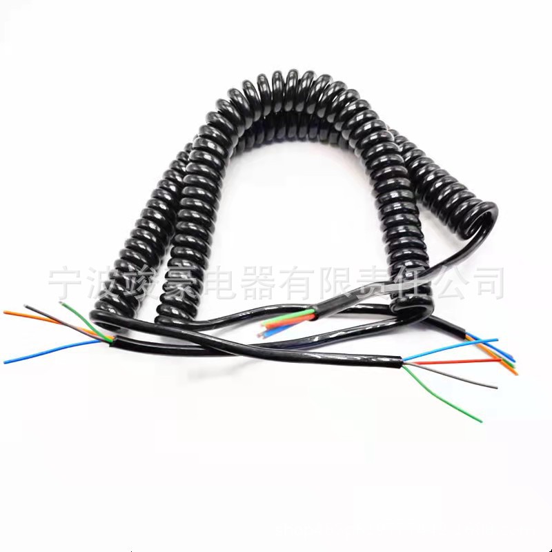 PU弹簧线割草机采茶机园林草坪机绿篱机打草机专用电源线阻燃