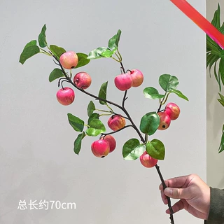 批发假花仿真花高端花材仿真水果苹果冬青红果发财果软装饰摆件