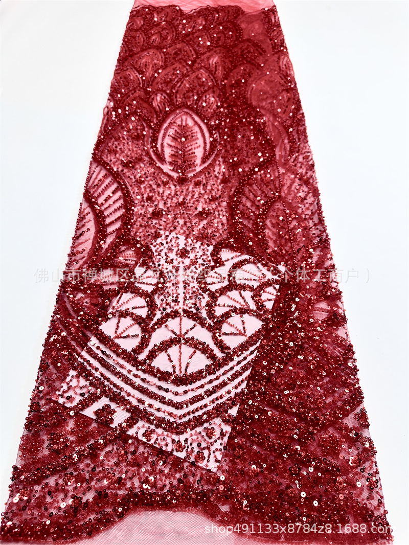 Fabricante de nueva tela de cuentas flor de tela de lenteja alta fotografía vestido de boda vestido de moda tela de vestido image 18