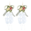 Gauze cloth with tassels, demi-season fashionable retro earrings with bow, flowered