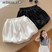 女童短裤宝宝花苞裤南瓜裤蓬蓬女童纯色灯笼裤女童夏天薄款短裤