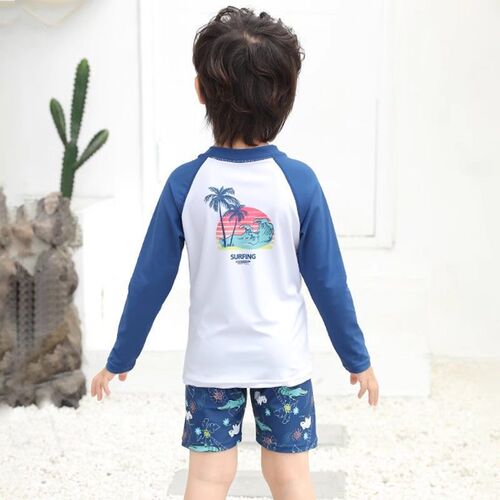 Children's swimsuit, unisex baby boy sun protection quick-drying separate swim trunks set, little kid pool swimsuit cute swimming suit