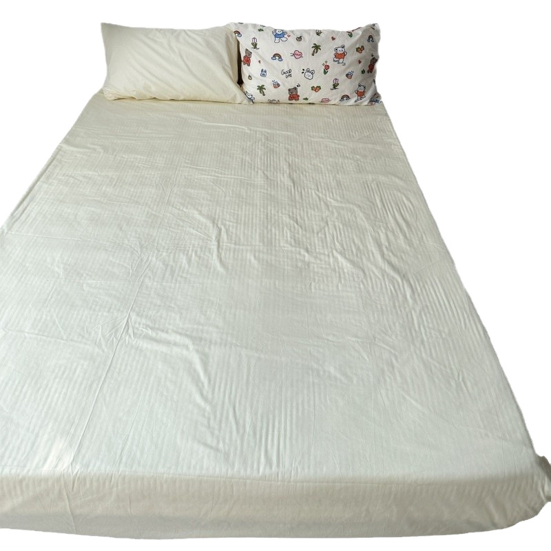 イン無地シンプルな純綿シングルピースベッドシーツ純綿シングルピースキルト 1.8 ボックスシーツマットレスプロテクターベッドカバー卸売