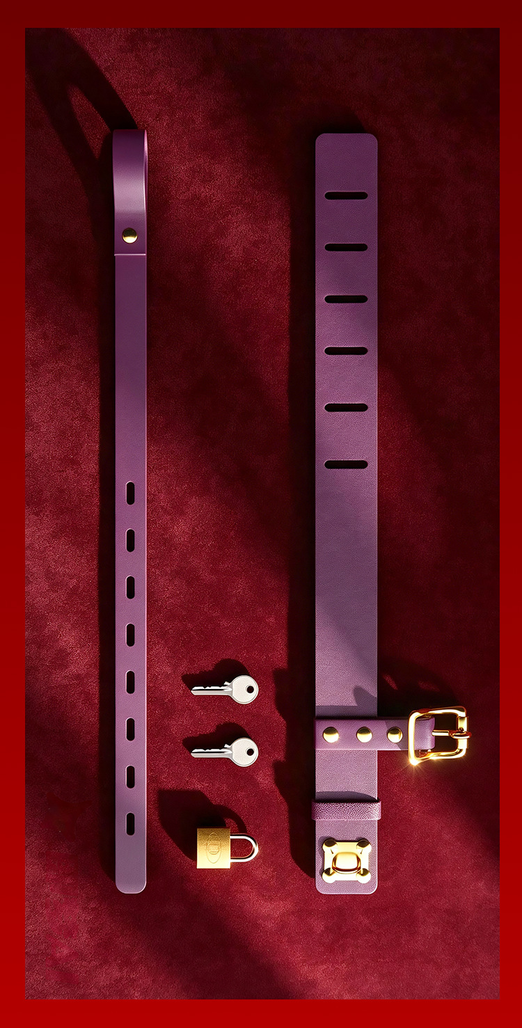 SM Stagger Buckle Bondage Restraint, Black PU and Metal, Couples Play — detail image 16
