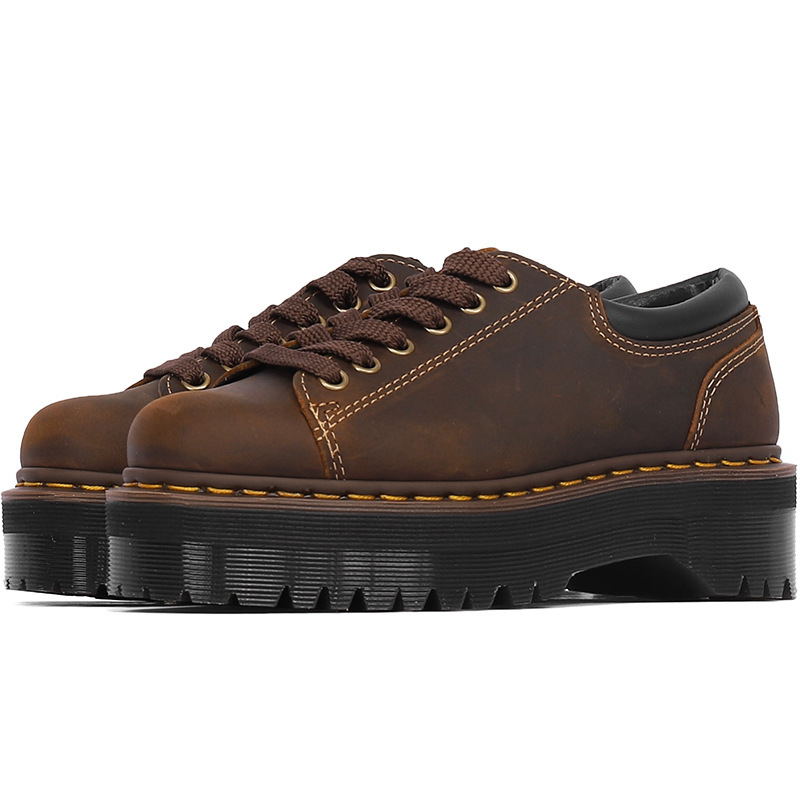 vintage Antique Low-top Martin Shoes Women's Retro Thick-soled Increased Tooling Shoes Goodyear Craftsmanship Short-face Boots