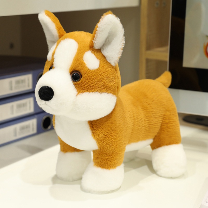 Muñecas de peluche de corgi, muñecas de tela, muñecas de almohada para perros, adornos para regalos del día de los niños