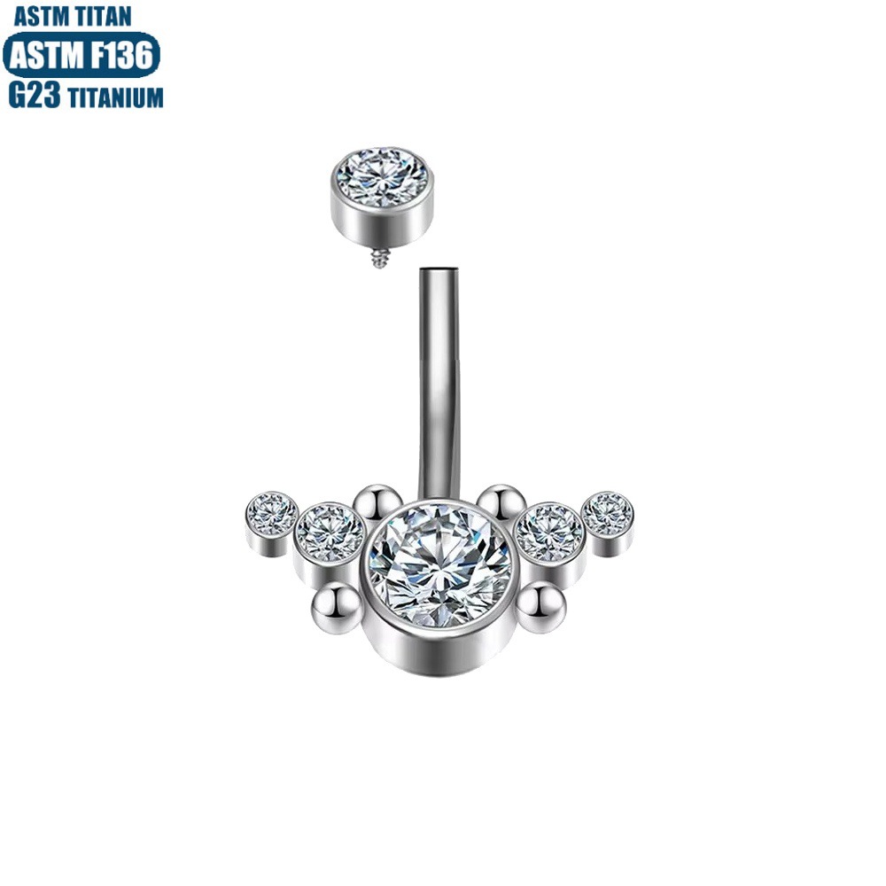 Pointed titanium steel lip stud product view