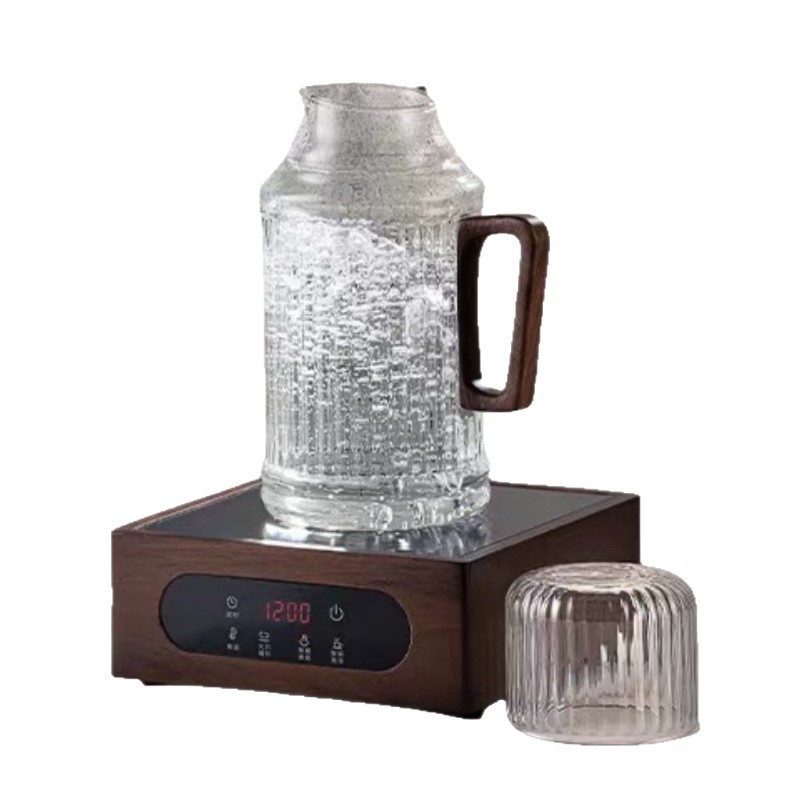 Vidrio con alto contenido de borosilicato con mango hervidero abierto blanco frío jarra de agua resistente a altas temperaturas bebida de jugo doméstico simple hervidor frío