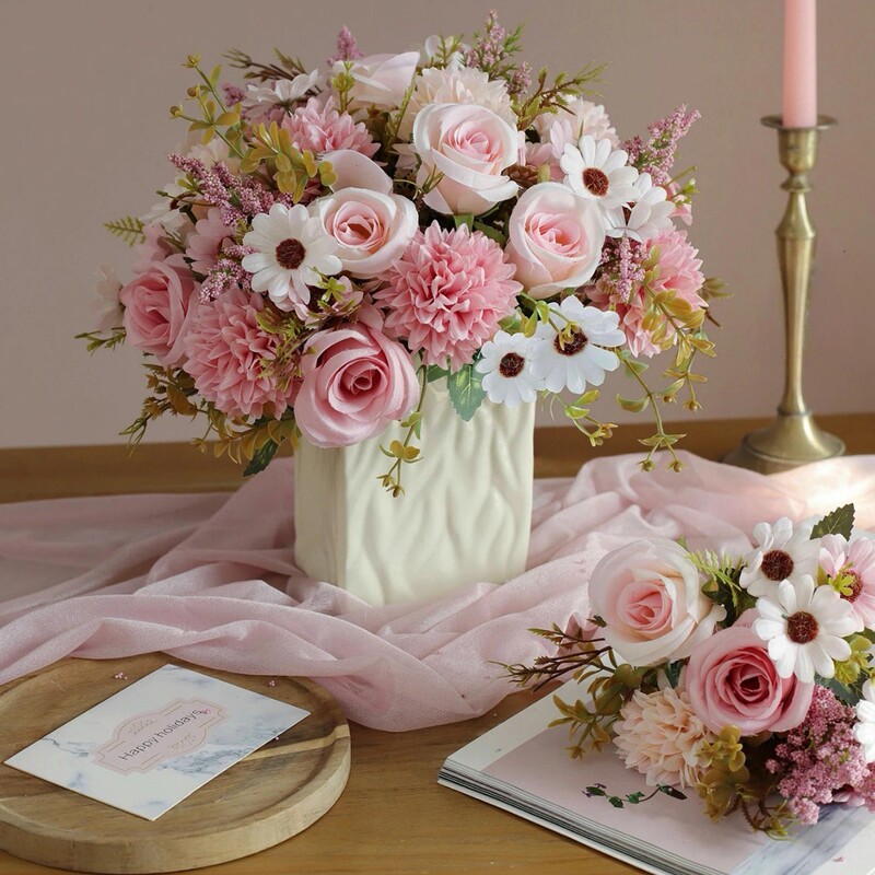 Cross-Border Autumn Artificial Flowers, Fake Flowers, Hand-Held Hydrangea and Rose Bouquets, Wedding Scene Decoration, Home Dining Table Ornaments Cross-Border Autumn Artificial Flowers, Fake Flowers, Hand-Held Hydrangea and Rose Bouquets, Wedding Scene Decoration, Home Dining Table Ornaments