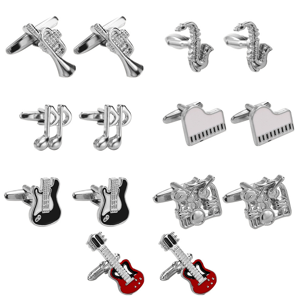 music series cufflinks musical instrument note cufflinks men's French shirt cuff nails source_voghion.com
