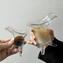 酒杯帝王杯冰美式拿铁咖啡杯Ins风创意搞怪三足爵杯玻璃杯奶茶杯