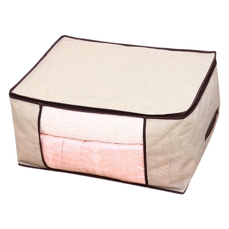 Caja de almacenamiento de ropa de edredón no tejida popular transfronteriza Caja de almacenamiento plegable a prueba de polvo Caja de almacenamiento de bolsa de almacenamiento