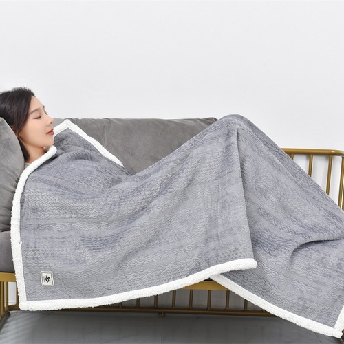 Wholesale Flannel Embossed Shawl Blanket Nap Blanket Office Air Conditioning Blanket Multifunctional Thickened Lamb's Velvet Blanket