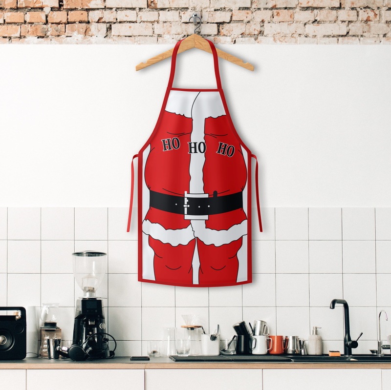 アマゾンの新しいクリスマスエプロングリーン奇サンタクロースの家庭用キッチンエプロンクリスマス用品卸売り|undefined