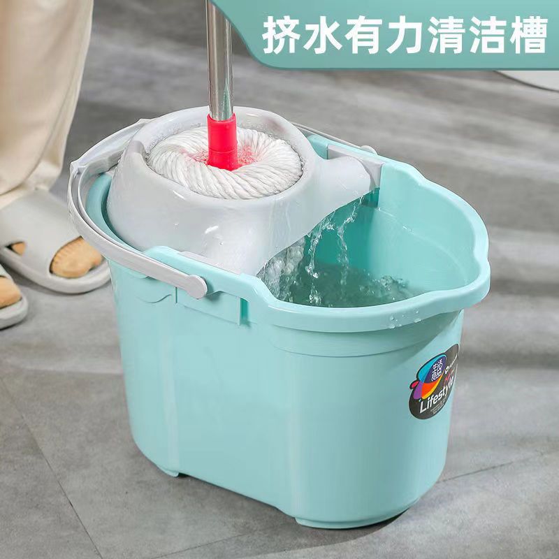 Household Thickened Mop Bucket Dehydration Bucket Lazy Hand-Free Rectangular Portable Plastic Squeeze and Twist