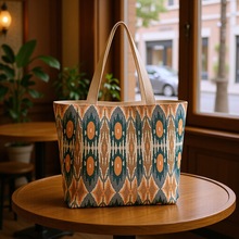 针织包定制新疆特色民族风编织单肩包艾德莱斯异域风情织花手提包