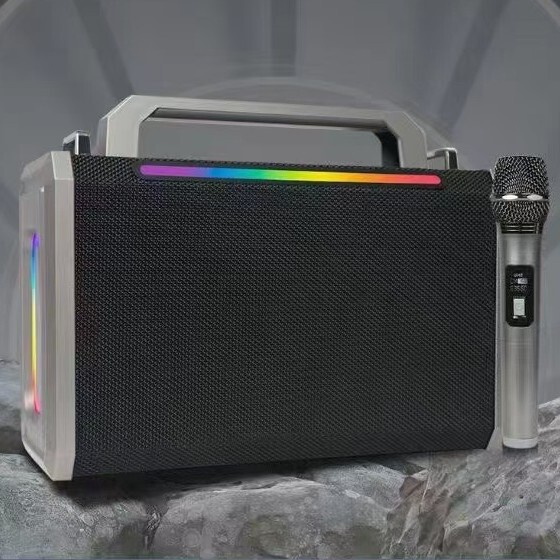 L208ブルートゥース音響ハイパワー屋外k歌サブウーファマイク付き携帯カラオケ一体型スピーカー|undefined