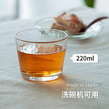 东洋佐佐木日本进口水波纹透明玻璃茶杯家用日式酒杯水杯杯子