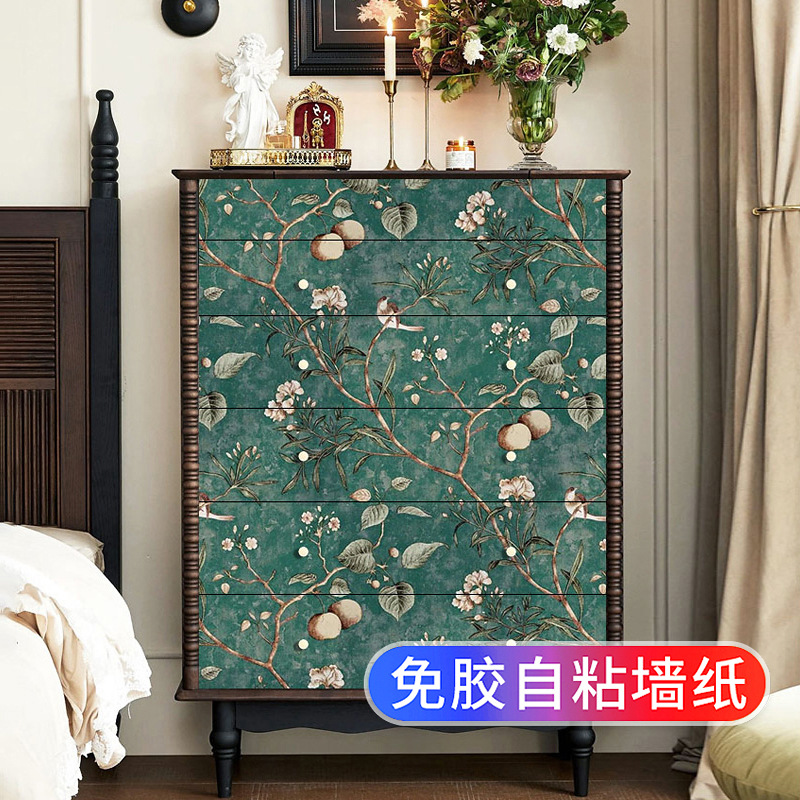 橱柜门贴纸自粘复古美式家具衣柜鞋柜子翻新玻璃改色法式装饰墙贴