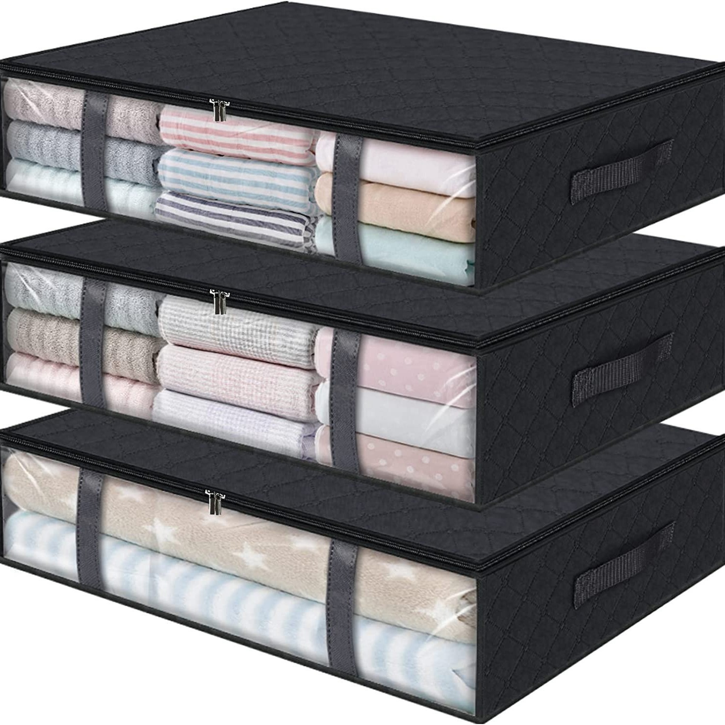 Mặt màu đen trong suốt 60*45*15cm / Chân không có thể dán nhãn