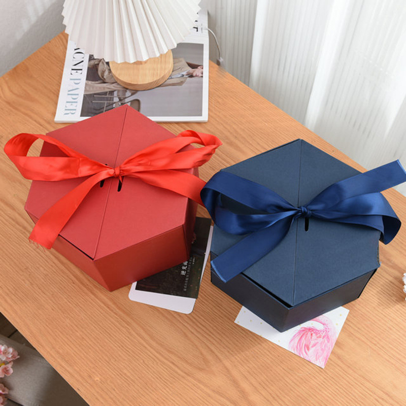 创意礼盒六角形结婚伴手礼礼物盒六边形礼品盒口红杯子礼品包装盒