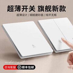 国際電気技師86型壁ダブルオープンダブルコントロールスイッチソケットパネル家庭用シングルオープンダブル接続ライト2桁スイッチ