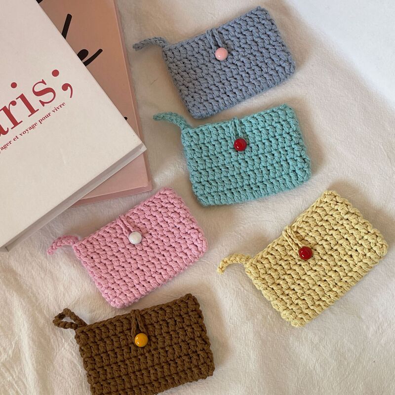 Candy-colored wool hand-woven cotton card bag coin purse carry-on red envelope hanging bag photography props