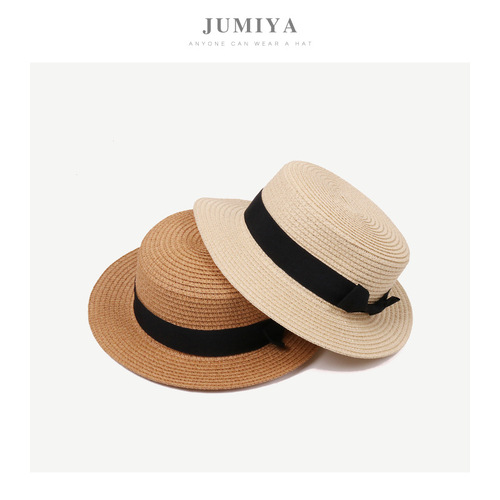 Korean children's formal hat straw hat summer British minimalist sun protection sun hat for girls and boys, beach cool hat