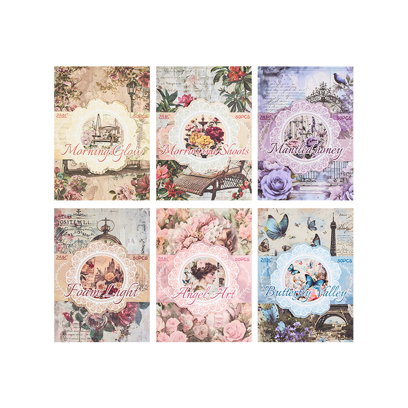 Chunshan campo retrógrado material de papel de cuentas DIY cuentas de mano fondo papel decorativo no adhesivo collage libro de notas