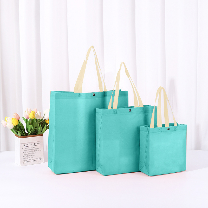 不織布バッグ、既製品、留め具付きハンドバッグ、カラーブロックショッピングバッグ、卸売、印刷入り衣料品包装袋、エコバッグ|undefined