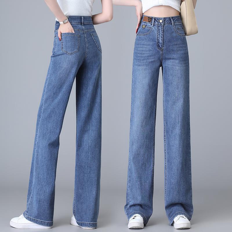 Counter All-Match Straight Jeans Women's Fashion High Waist Loose Slim Look Tall Spring and Autumn Trousers Dipping Wide Leg Pants Counter All-Match Straight Jeans Women's Fashion High Waist Loose Slim Look Tall Spring and Autumn Trousers Dipping Wide Leg Pants