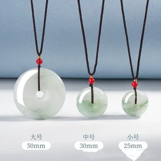 新疆天山翠平安扣吊坠金丝玉翠色飘花玉石平安环玉坠羊脂白玉挂件