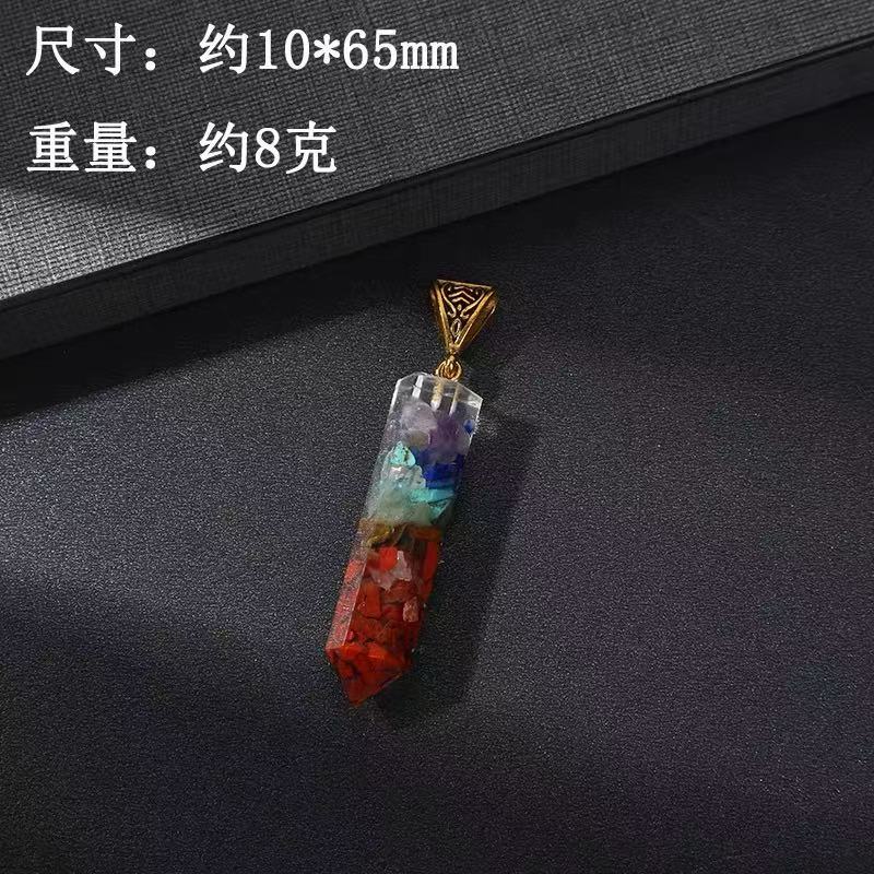 Colorido collar de grava resina de plástico envuelto en piedra natural colgante fábrica transfronteriza transmisión en vivo Amazon Supply