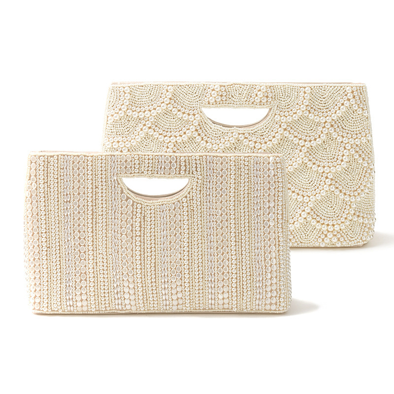 Cross-border vintage pearl handbag heavy handmade beaded embroidery high-grade bag evening bag beaded evening dress bag shoulder bag Cross-border vintage pearl handbag heavy handmade beaded embroidery high-grade bag evening bag beaded evening dress bag shoulder bag
