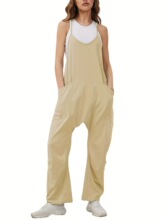 Q 12763 Solid Color Pocket Jumpsuit ��������� �羳����
