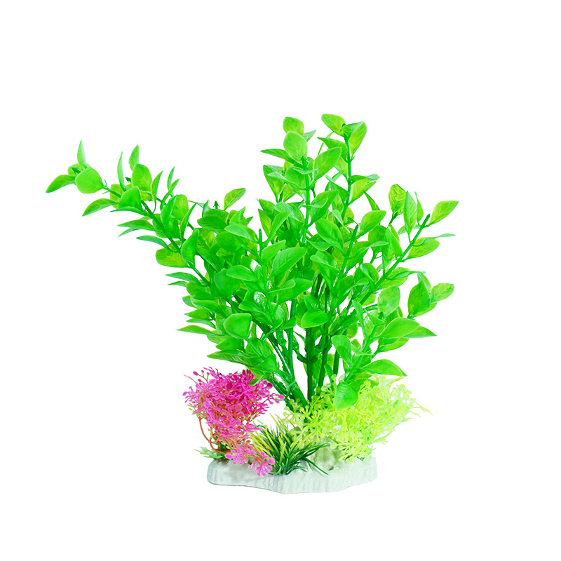 Acuario de flores y plantas de plástico, fabricante de origen de pajar de simulación, decoración de mesa de comedor, acuario de agua falso, acuario de peces