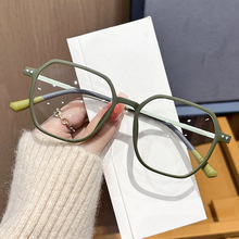 5020新款复古素颜平光镜韩版方框多边形防蓝光眼镜大框显瘦老花镜