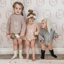 现货 ins风秋冬季新款儿童兔子毛衣WAWA同款套头中小童打底针织衫