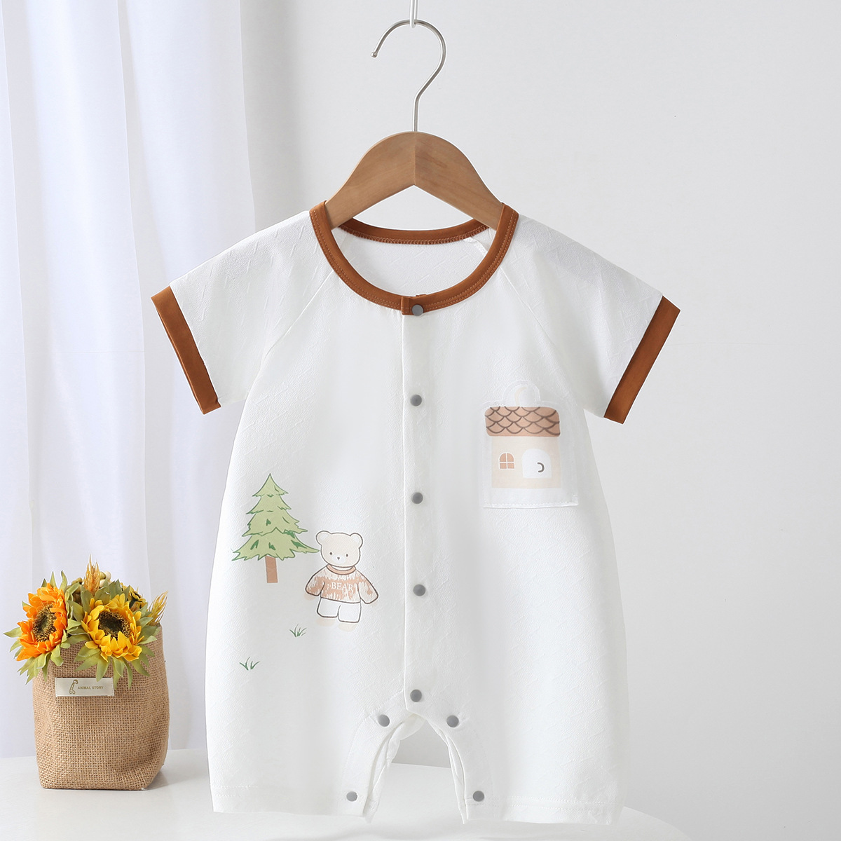 Summer children's thin overall for new born to go out