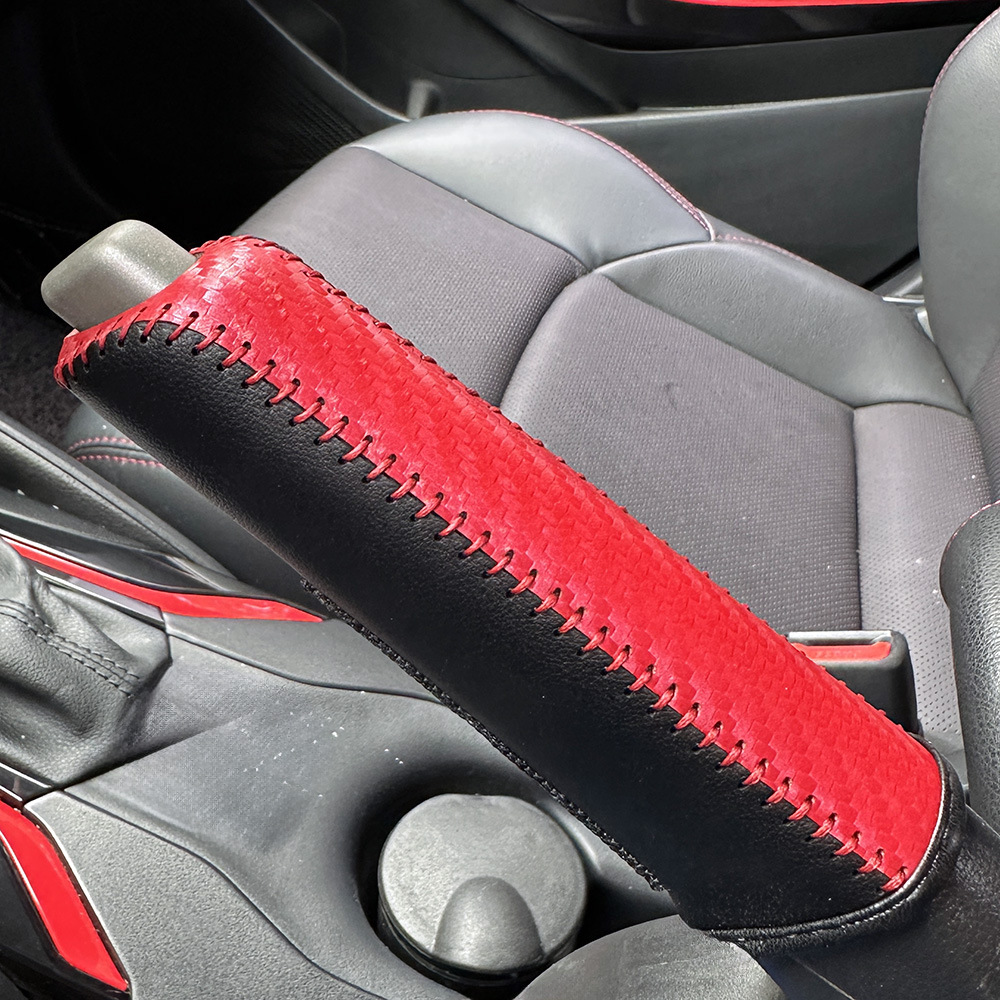 Cross-Border Universal Car Gear Shift Lever Handbrake Leather Hand-Stitched Brake Lever Decorative Protective Cover Gear Shift