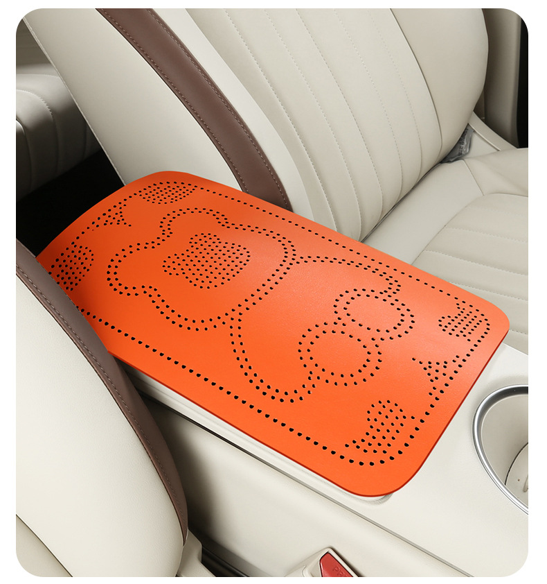 Car armrest box protective pad, skin-friendly jelly material, cute and breathable, heightening armrest pad, available in multiple colors, car armrest box pad