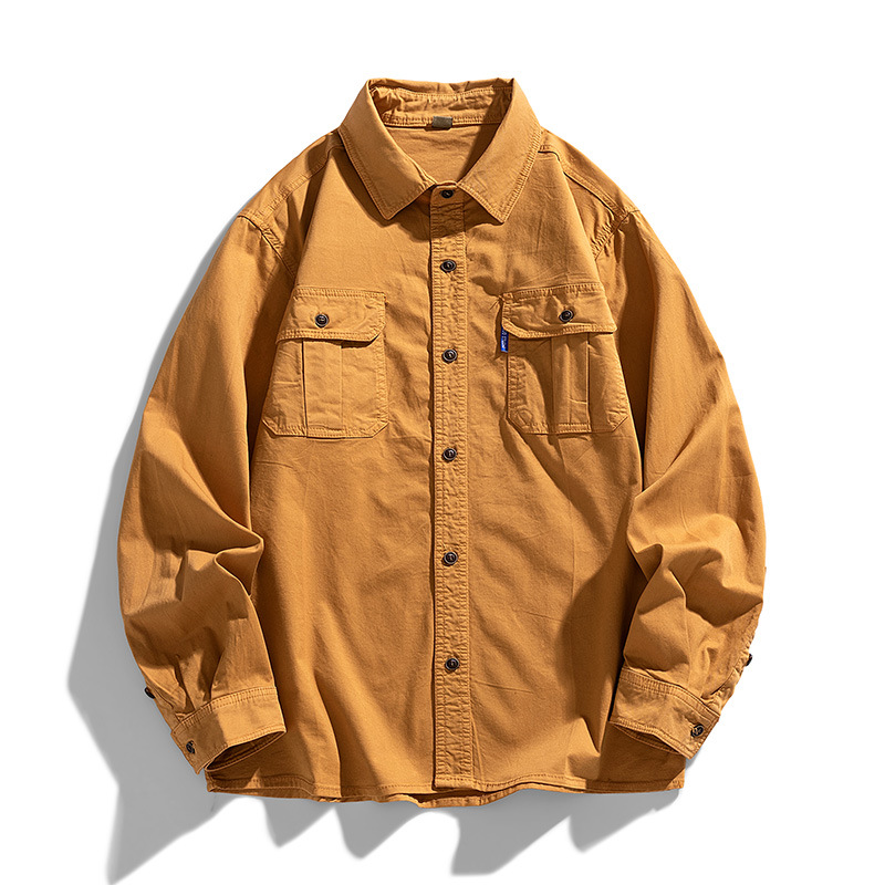 Abbigliamento maschile cityboy loose trend camicia da lavoro uomo manica lunga casual tutto abbinato camicia giacca_voghion.com