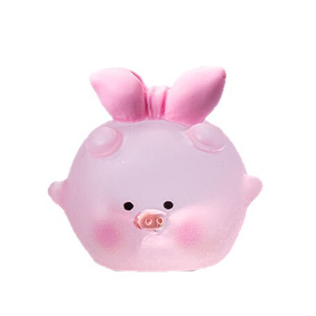 発光つや消しピンク豚かわいい DIY アクセサリー立体クリーム接着剤樹脂小さな装飾品キーホルダーペンダントペンダント|undefined