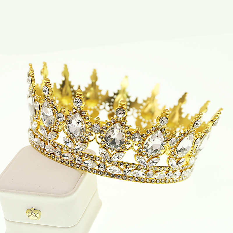 Crown Hair Accessories Type Women's Lady Queen Crown Alloy Rhinestone Plating Crown